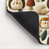 Süßes Wald-Igel- und Pilzmuster Mousepad (Ecke)