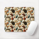 Süßes Wald-Igel- und Pilzmuster Mousepad (Mit Mouse)