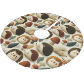 Süßes Wald-Igel- und Pilzmuster Polyester Weihnachtsbaumdecke (Schrägansicht)