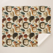 Süßes Wald-Igel- und Pilzmuster Sherpadecke (Vorderseite (Horizontal))