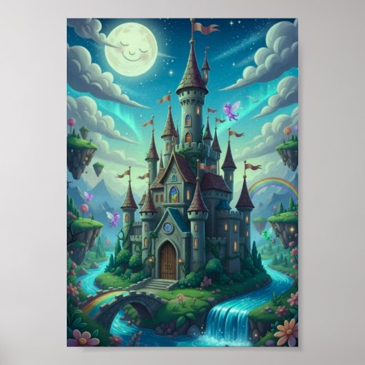Süßes Wald-Sonnenstrahl-Fantasy-Poster Poster (Vorne)