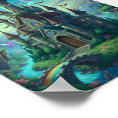 Süßes Wald-Sonnenstrahl-Fantasy-Poster Poster (Ecke)