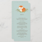 Süßes Waldfox-Ereignis-Menü Menükarte (Vorne/Hinten)