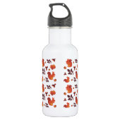 Süßes Waldhörnchen Herbstmuster Edelstahlflasche (Rückseite)
