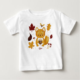 Süßes Waldhörnchen mit Eichel-Aquarell  Baby T-shirt