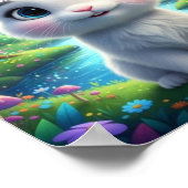 Süßes Waldkaninchen-Blumen-Fantasy-Poster Poster (Ecke)