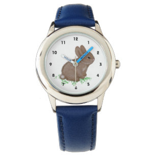 Süßes Waldkaninchen im Klee Armbanduhr