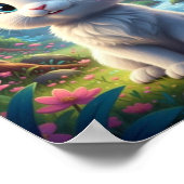 Süßes Waldkaninchen Wasserfall Waldposter Poster (Ecke)