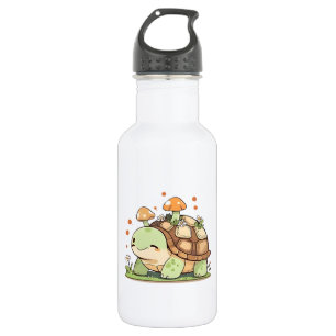 Süßes Waldschildkröten-Cottagecore-Kawaii-Design Edelstahlflasche