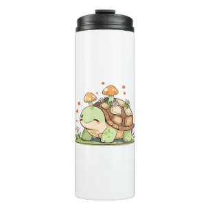 Süßes Waldschildkröten-Cottagecore-Kawaii-Design Thermosbecher