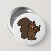 Süßes Waldtier Eichhörnchen mit Eichel Button (Vorne & Hinten)