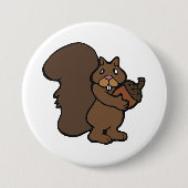 Süßes Waldtier Eichhörnchen mit Eichel Button (Vorderseite)