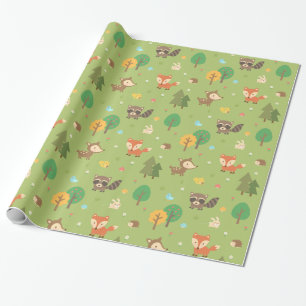 Süßes Waldtier-Muster für Kinder Geschenkpapier