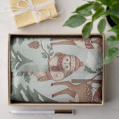 Süßes Waldtier-Winterwald-Muster Seidenpapier (Geschenk)