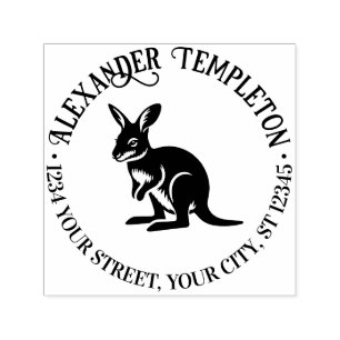 Süßes Wallaby Australien Name Rücksendeadresse Permastempel