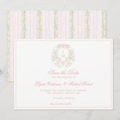 Süßes Wappen mit rosa Bogen Save The Date (Vorne/Hinten)