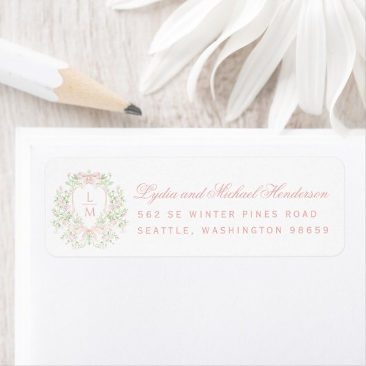 Süßes Wappen mit rosa Bows Hochzeitsstimmung Rücks (Insitu)