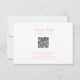 Süßes Wappen mit rosa Schleifen RSVP mit QR-Code-S