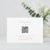 Süßes Wappen mit rosa Schleifen RSVP mit QR-Code-S (Stehend Vorderseite)
