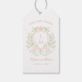 Süßes Wappen mit rosafarbenen Bogen | Monogramm-Ho Geschenkanhänger (Vorderseite)