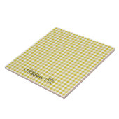 Süßes warmes gelbes Gingham-Muster Fliese (Seite)