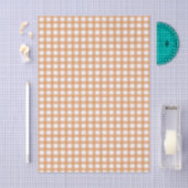 Süßes warmes orange Gingham-Muster Seidenpapier (Handwerk)