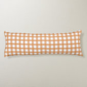 Süßes warmes orange Gingham-Muster Seitenschläferkissen (Rückseite)