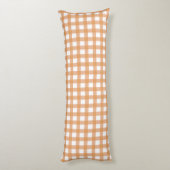 Süßes warmes orange Gingham-Muster Seitenschläferkissen (Rückseite (Vertikal))