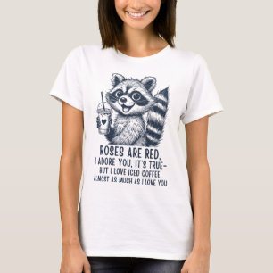 Süßes Waschbär-Eiskaffee-Liebe-Shirt T-Shirt
