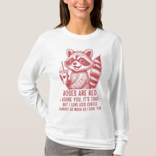 Süßes Waschbär-Eiskaffee-Liebe-Shirt T-Shirt