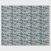 Süßes Waschbär-"Müll-Panda"-Muster Geschenkpapier (Flach)