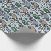 Süßes Waschbär-"Müll-Panda"-Muster Geschenkpapier (Ecke)