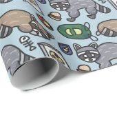Süßes Waschbär-"Müll-Panda"-Muster Geschenkpapier (Rolleneckpunkt)