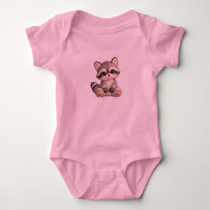 Süßes Waschbär-Plüsch-Baby-Mädchen-T-Shirt Geschen Baby Strampler