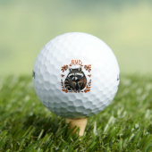 Süßes Waschbär-Tier-Logo-Monogramm-Kunst Golfball (Insitu T-Shirt)