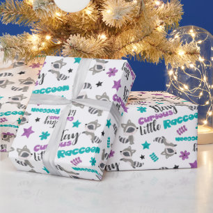 Süßes Waschbärenmuster Geschenkpapier