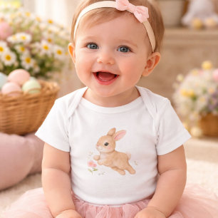 Süßes Wasserfarb-Hasen-Kaninchen-Waldtier Baby Strampler
