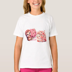 Süßes Wasserfarb-Igel-in-Liebe-T-Shirt T-Shirt