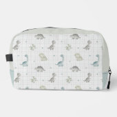 Süßes Wasserfarbe-Dinosaurier-Gingham-Muster Waschbeutel (Vorderseite)