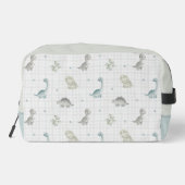 Süßes Wasserfarbe-Dinosaurier-Gingham-Muster Waschbeutel (Rückseite)