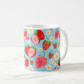 Süßes Wasserfarbe-Erdbeermuster nahtlos Kaffeetasse (VorderseiteRechts)