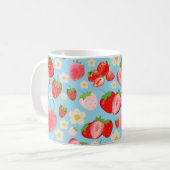 Süßes Wasserfarbe-Erdbeermuster nahtlos Kaffeetasse (Vorderseite Links)