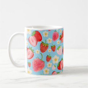 Süßes Wasserfarbe-Erdbeermuster nahtlos Kaffeetasse