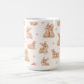 Süßes Wasserfarbe-Hasen- und Blumenmuster Kaffeetasse (Mittel)