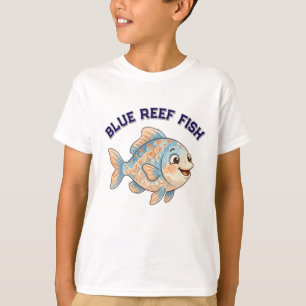 Süßes Wasserfarbe-Korallenblau-Fisch-Kinder-T-Shir T-Shirt