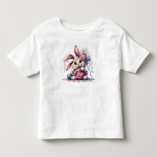 Süßes Wasserfarbe-Strick-Hasen-T-Shirt Kleinkind T-shirt