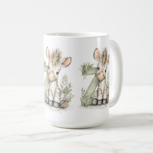 Süßes Wasserfarben-Baby-Tier-Alphabet Zebra Kaffeetasse