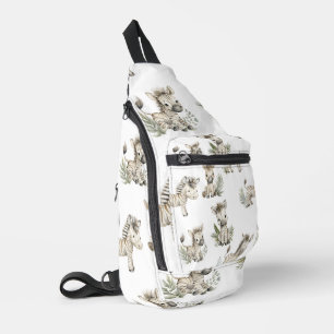 Süßes Wasserfarben-Babyzebra-Design Neutrales Sa Crossbody Bag