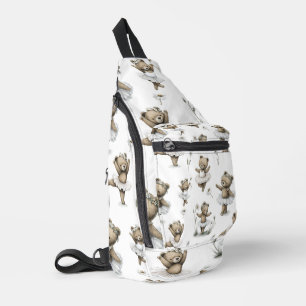 Süßes Wasserfarben-Ballerina-Bär-Design in Tutus Crossbody Bag