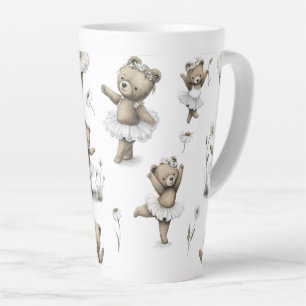 Süßes Wasserfarben-Ballerina-Bär-Design in Tutus Milchtasse